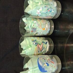 Vintage 25th Anniversary set of four Walt Disney glasses